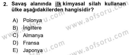Kbrn Savunma Ve Güvenlik Dersi 2024 - 2025 Yılı Yaz Okulu Sınav Soruları 2. Soru