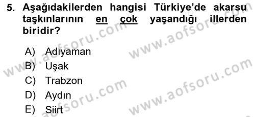 Arama Kurtarma Bilgisi ve Etik Değerler Dersi 2018 - 2019 Yılı (Final) Dönem Sonu Sınav Soruları 5. Soru