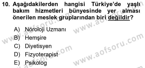 Beslenmenin Temel İlkeleri Dersi 2022 - 2023 Yılı Yaz Okulu Sınav Soruları 10. Soru