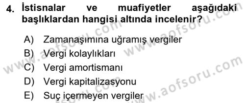 Damga Vergisi Ve Harçlar Bilgisi Dersi 2016 - 2017 Yılı 3 Ders Sınav Soruları 4. Soru