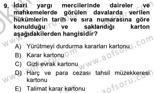 Kalem Mevzuatı Dersi 2018 - 2019 Yılı Yaz Okulu Sınav Soruları 9. Soru
