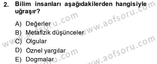Sosyal Bilimlerde Araştırma Yöntemleri Dersi 2014 - 2015 Yılı Tek Ders Sınav Soruları 2. Soru