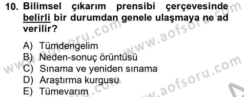 Uluslararası İlişkilerde Araştırma Yöntemleri Dersi 2012 - 2013 Yılı (Vize) Ara Sınav Soruları 10. Soru