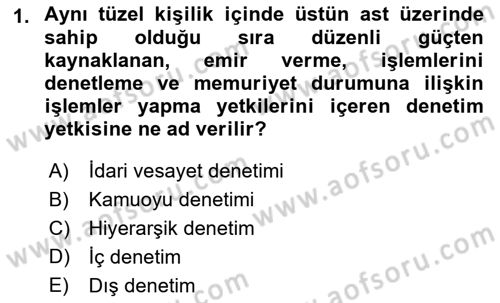 İdari Yargı Dersi 2021 - 2022 Yılı Yaz Okulu Sınav Soruları 1. Soru