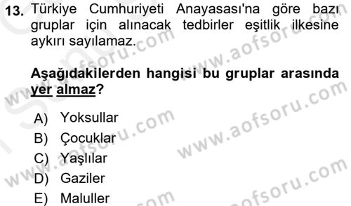 Adalet Meslek Etiği Dersi 2017 - 2018 Yılı (Final) Dönem Sonu Sınav Soruları 13. Soru