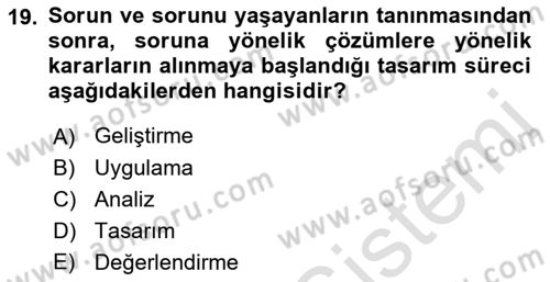 Acil Durum ve Afet Farkındalık Eğitimi Dersi 2022 - 2023 Yılı (Final) Dönem Sonu Sınav Soruları 19. Soru
