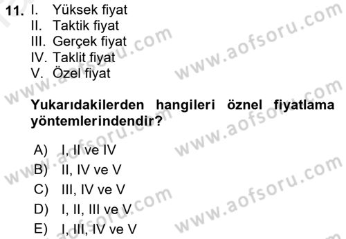 Menü Yönetimi Dersi 2018 - 2019 Yılı (Final) Dönem Sonu Sınav Soruları 11. Soru