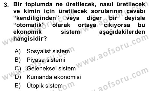 Afet Ekonomisi Ve Sigortacılığı Dersi 2018 - 2019 Yılı 3 Ders Sınav Soruları 3. Soru