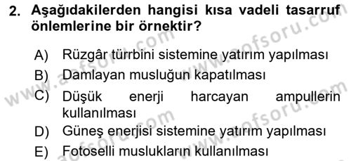 Gastronomi Ve Sürdürülebilirlik Dersi 2021 - 2022 Yılı (Final) Dönem Sonu Sınav Soruları 2. Soru