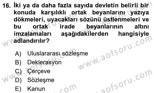 Özel Gereksinimli Bireyler İçin Afet ve Acil Durum Yönetimi Dersi 2023 - 2024 Yılı (Vize) Ara Sınav Soruları 16. Soru