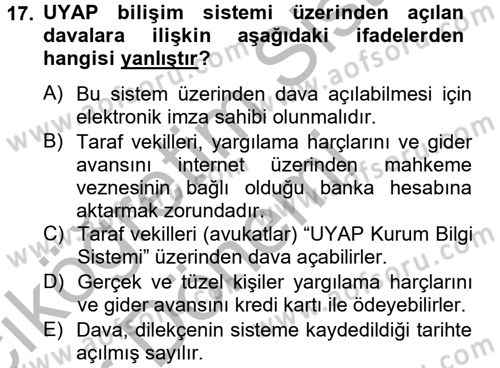 Kalem Mevzuatı Dersi 2012 - 2013 Yılı (Vize) Ara Sınav Soruları 17. Soru