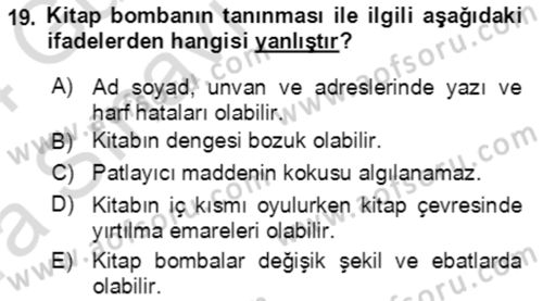 Kbrn Savunma Ve Güvenlik Dersi 2023 - 2024 Yılı (Vize) Ara Sınav Soruları 19. Soru