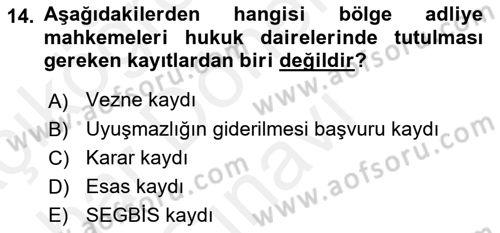 Kalem Mevzuatı Dersi 2018 - 2019 Yılı (Final) Dönem Sonu Sınav Soruları 14. Soru