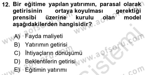 Acil Durum ve Afet Farkındalık Eğitimi Dersi 2022 - 2023 Yılı (Final) Dönem Sonu Sınav Soruları 12. Soru