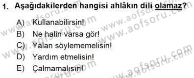 Adalet Meslek Etiği Dersi 2015 - 2016 Yılı (Final) Dönem Sonu Sınav Soruları 1. Soru