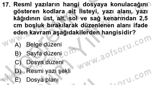 Kalem Mevzuatı Dersi 2018 - 2019 Yılı Yaz Okulu Sınav Soruları 17. Soru