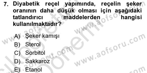 Temel Mutfak Teknikleri Dersi 2017 - 2018 Yılı (Vize) Ara Sınav Soruları 7. Soru
