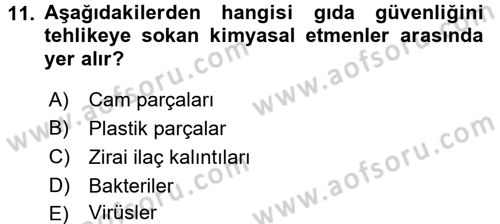 Mutfak Hizmetleri Yönetimi Dersi 2016 - 2017 Yılı 3 Ders Sınav Soruları 11. Soru