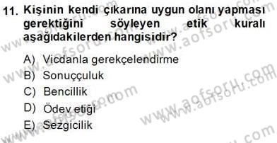 Adalet Meslek Etiği Dersi 2014 - 2015 Yılı (Vize) Ara Sınav Soruları 11. Soru