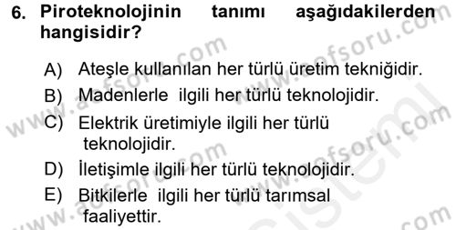 Gastronomi Tarihi Dersi 2015 - 2016 Yılı (Vize) Ara Sınav Soruları 6. Soru