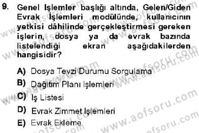 Ulusal Yargı Ağı Projesi 1 Dersi 2013 - 2014 Yılı (Final) Dönem Sonu Sınav Soruları 9. Soru