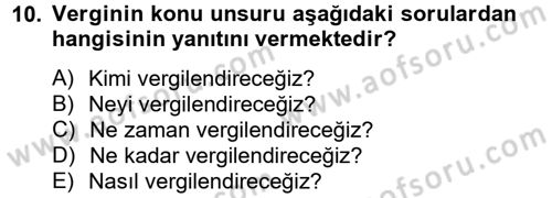 Damga Vergisi Ve Harçlar Bilgisi Dersi 2012 - 2013 Yılı (Vize) Ara Sınav Soruları 10. Soru