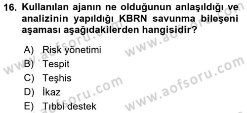 Kbrn Savunma Ve Güvenlik Dersi 2022 - 2023 Yılı Yaz Okulu Sınav Soruları 16. Soru