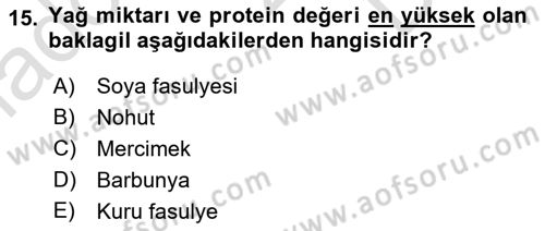 Temel Mutfak Teknikleri Dersi 2024 - 2025 Yılı (Final) Dönem Sonu Sınav Soruları 15. Soru