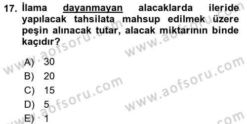 Damga Vergisi Ve Harçlar Bilgisi Dersi 2016 - 2017 Yılı (Final) Dönem Sonu Sınav Soruları 17. Soru
