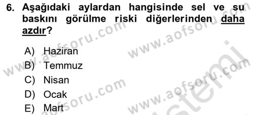 Arama Kurtarma Bilgisi ve Etik Değerler Dersi 2023 - 2024 Yılı (Final) Dönem Sonu Sınav Soruları 6. Soru