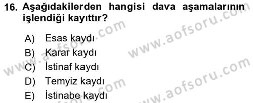 Kalem Mevzuatı Dersi 2015 - 2016 Yılı (Vize) Ara Sınav Soruları 16. Soru