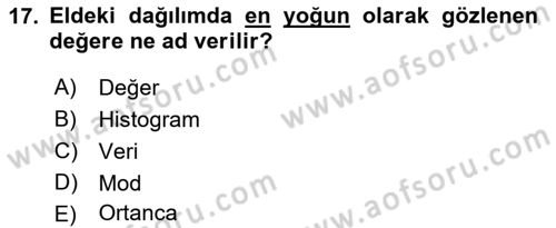 Uluslararası İlişkilerde Araştırma Yöntemleri Dersi 2018 - 2019 Yılı 3 Ders Sınav Soruları 17. Soru