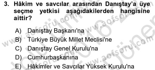 İdari Yargı Dersi 2016 - 2017 Yılı (Final) Dönem Sonu Sınav Soruları 3. Soru