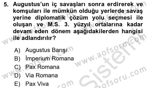 Anadolu Arkeolojisi Dersi 2020 - 2021 Yılı Yaz Okulu Sınav Soruları 5. Soru