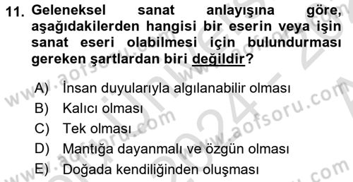 Gastronominin Temelleri Dersi 2024 - 2025 Yılı (Vize) Ara Sınav Soruları 11. Soru