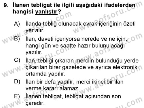 Hukuk Dili Ve Adli Yazışmalar Dersi 2020 - 2021 Yılı Yaz Okulu Sınav Soruları 9. Soru