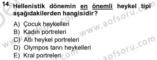 Anadolu Arkeolojisi Dersi 2014 - 2015 Yılı Tek Ders Sınav Soruları 14. Soru
