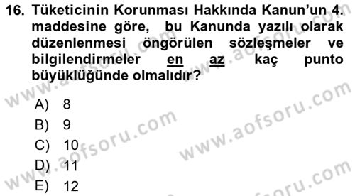 Hukuk Dili Ve Adli Yazışmalar Dersi 2023 - 2024 Yılı (Vize) Ara Sınav Soruları 16. Soru
