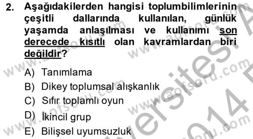 Uluslararası İlişkilerde Araştırma Yöntemleri Dersi 2013 - 2014 Yılı (Vize) Ara Sınav Soruları 2. Soru