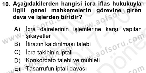 Kalem Mevzuatı Dersi 2017 - 2018 Yılı (Final) Dönem Sonu Sınav Soruları 10. Soru
