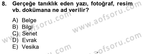 Kalem Mevzuatı Dersi 2014 - 2015 Yılı (Vize) Ara Sınav Soruları 8. Soru