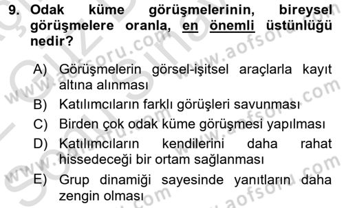 Sosyal Bilimlerde Araştırma Yöntemleri Dersi 2021 - 2022 Yılı (Final) Dönem Sonu Sınav Soruları 9. Soru