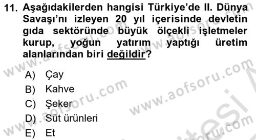 Gastronomi Ve Sürdürülebilirlik Dersi 2024 - 2025 Yılı Yaz Okulu Sınav Soruları 11. Soru