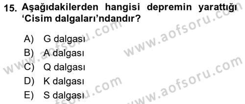 Arama Kurtarma Bilgisi ve Etik Değerler Dersi 2021 - 2022 Yılı (Vize) Ara Sınav Soruları 15. Soru