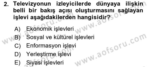 Gastronomi Ve Medya Dersi 2016 - 2017 Yılı (Final) Dönem Sonu Sınav Soruları 2. Soru