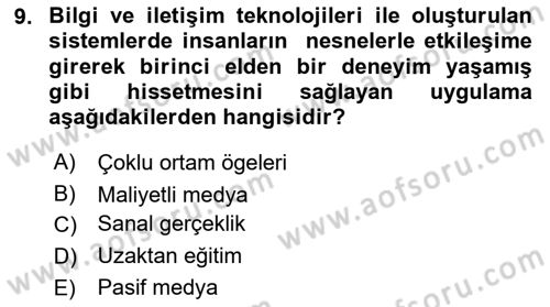 Acil Durum ve Afet Farkındalık Eğitimi Dersi 2022 - 2023 Yılı (Final) Dönem Sonu Sınav Soruları 9. Soru