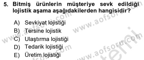 Acil Durum ve Afetlerde Ulaştırma Yönetimi ve Uygulamaları Dersi 2023 - 2024 Yılı (Vize) Ara Sınav Soruları 5. Soru