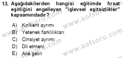 Göç Ve Göçmen Sorunları Dersi 2023 - 2024 Yılı (Vize) Ara Sınav Soruları 13. Soru