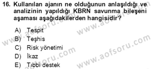 Kbrn Savunma Ve Güvenlik Dersi 2018 - 2019 Yılı (Final) Dönem Sonu Sınav Soruları 16. Soru