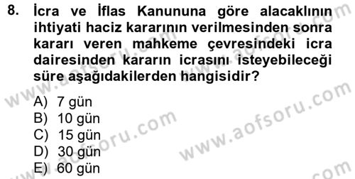 Damga Vergisi Ve Harçlar Bilgisi Dersi 2012 - 2013 Yılı (Final) Dönem Sonu Sınav Soruları 8. Soru